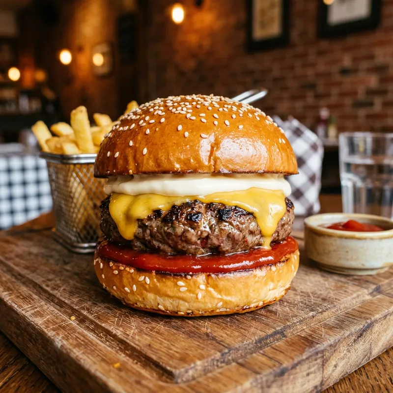 5oz Homemade Crafted Gourmet Burger with Cheese